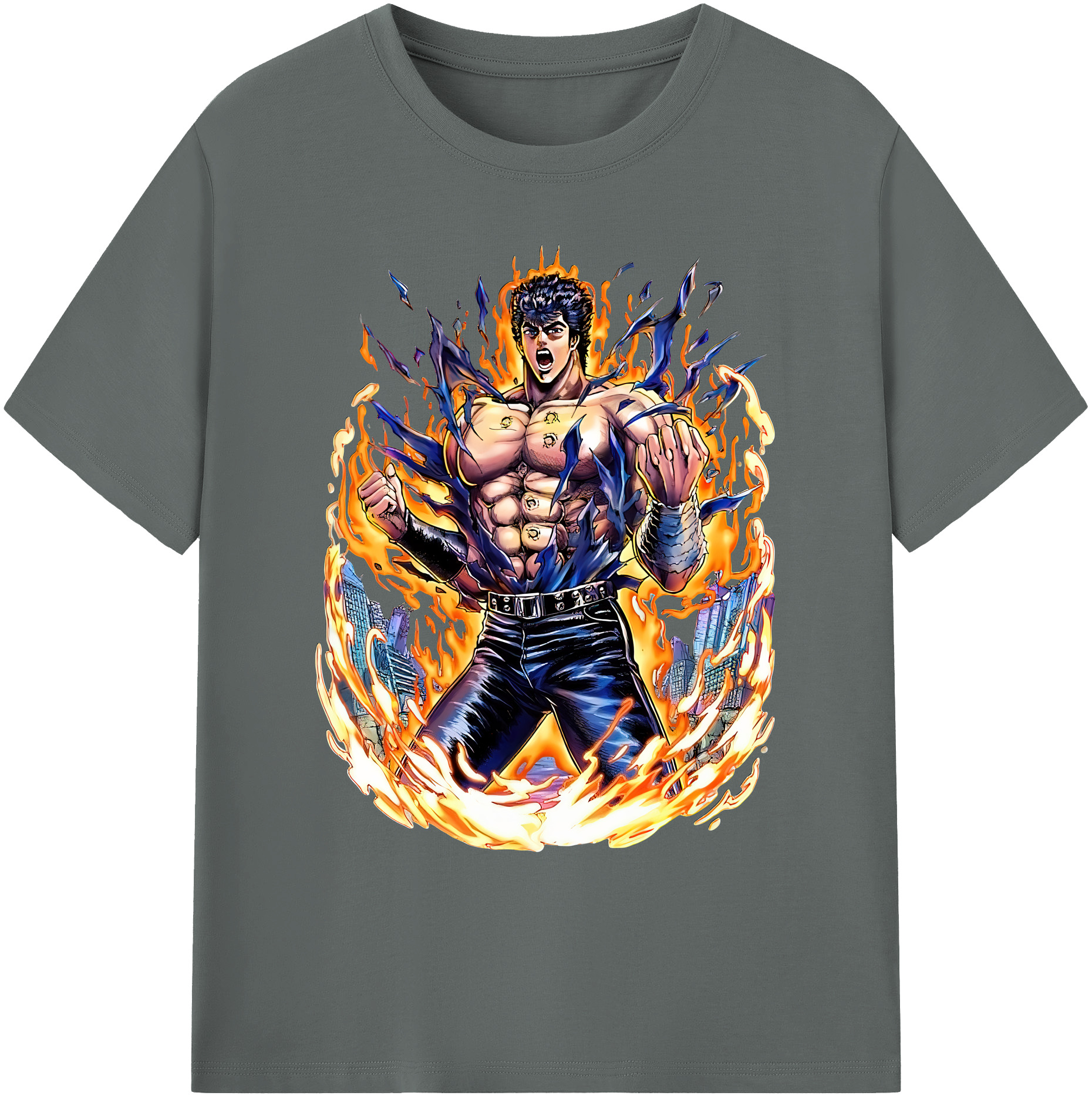 （画像用） 北斗の拳 Fist of the North Star 綿100％ メンズ半袖Tシャツ｜肌触りやわらか＆通気性